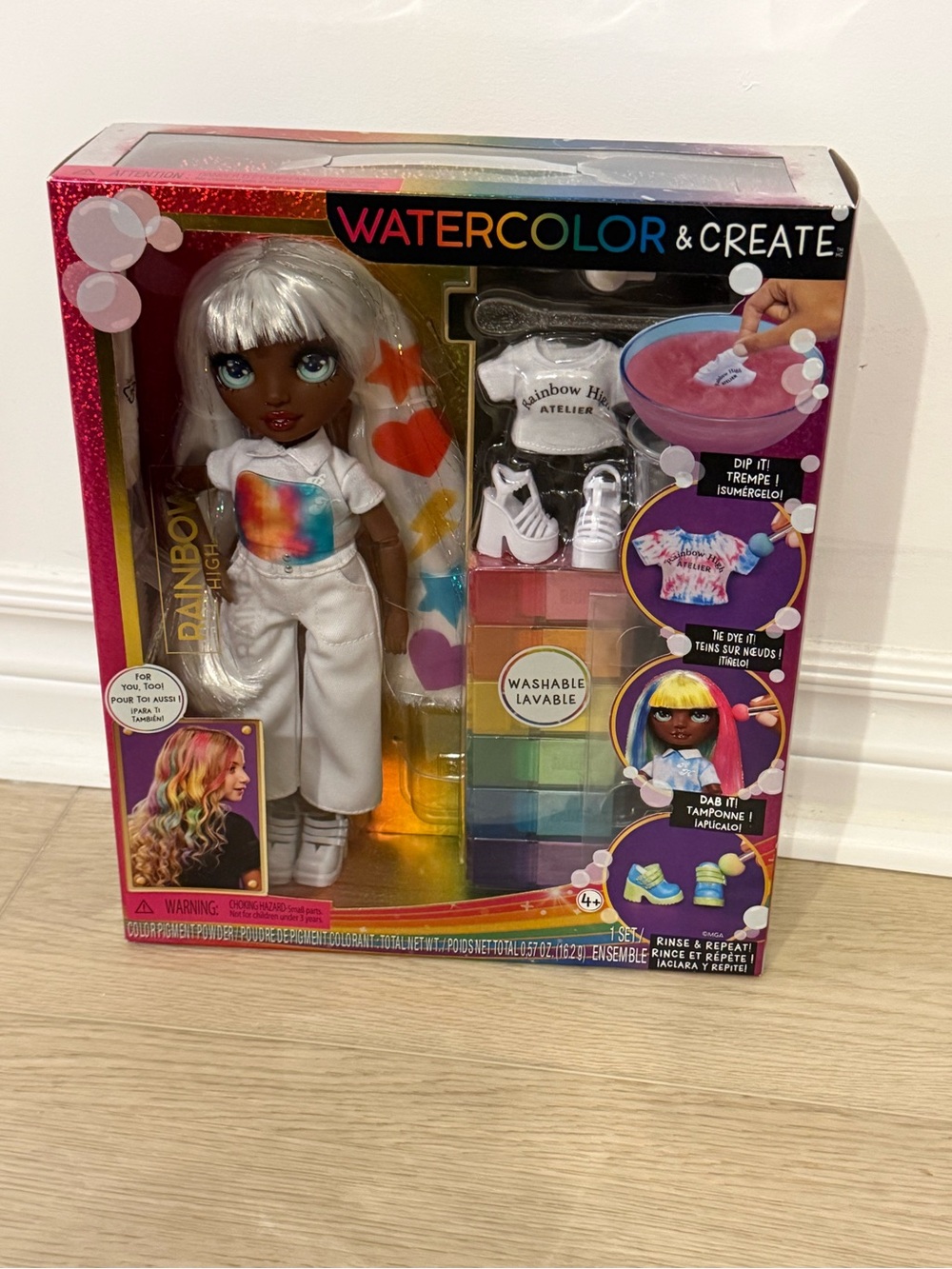 🌈 MGA Rainbow High Watercolor & Create Doll Blue Eyes Dark Skin Beautiful nwt